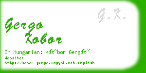 gergo kobor business card
