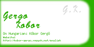 gergo kobor business card